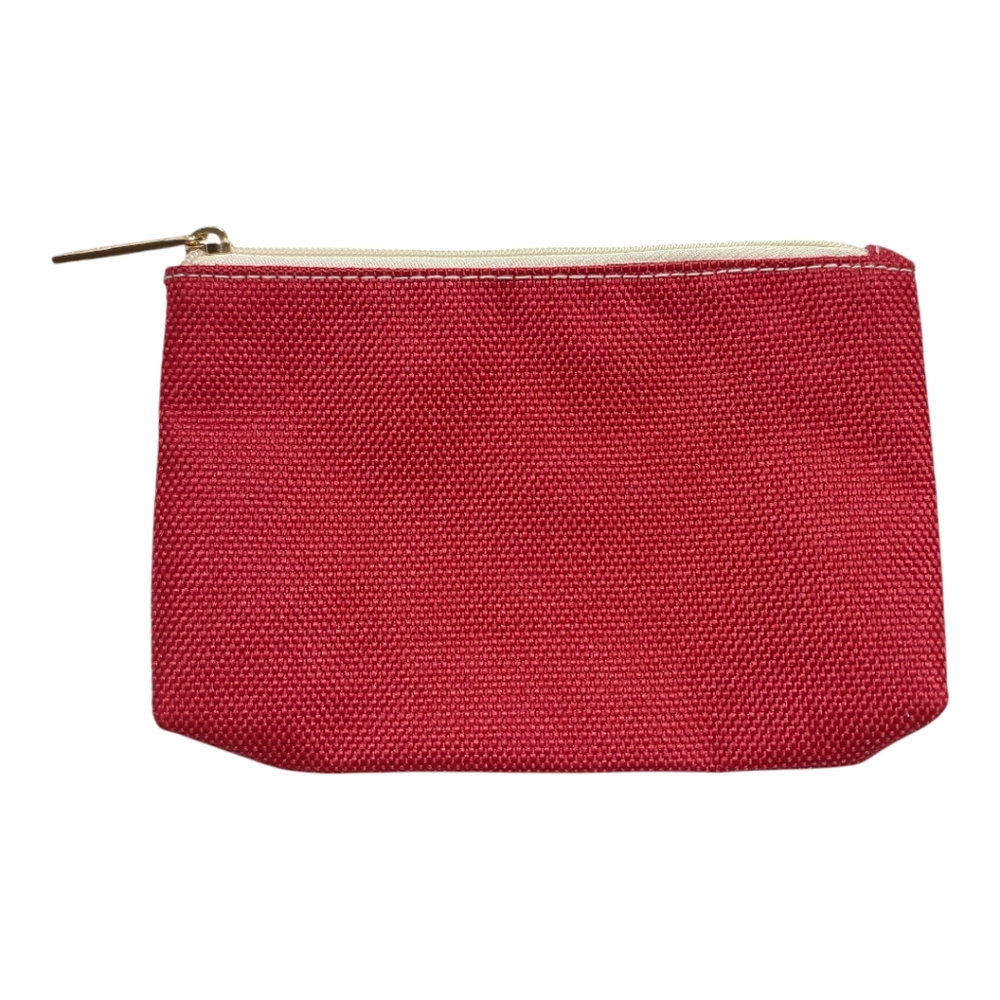 3 For 15$ Estee Lauder New Red Canvas Fabric White Zipper Make Up Bag